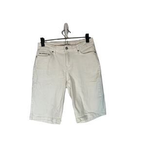 Calvin Klein White Denim Bermuda Jean Shorts City Length Women Size 6